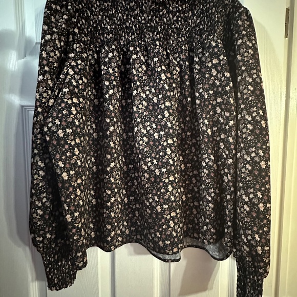 Contemporaine by Simons Floral Ruffle Blouse – XXL – High Neck & Dark Print - Picture 2 of 7